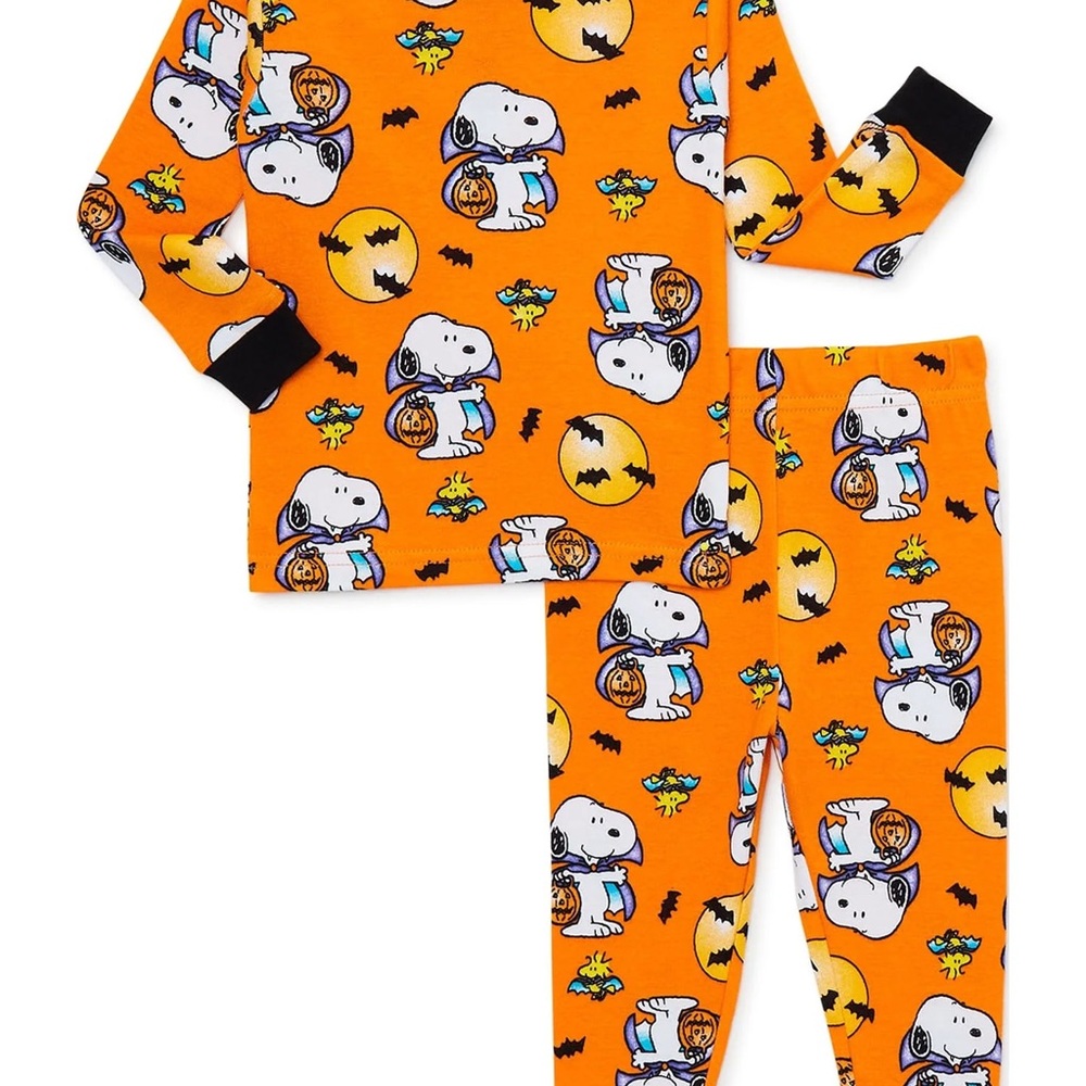 Snoopy Halloween Kids Pajamas - Orange